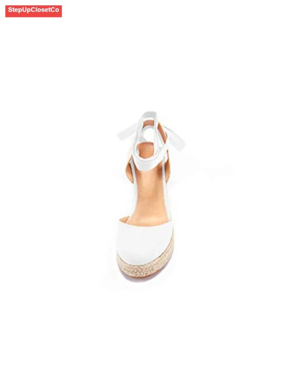 Women's Faux Leather Lace Up Espadrille Wedge Sandals